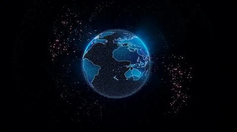 World Map Planet 3D Rendering Element Futuristic Illustration. Stock Illustration