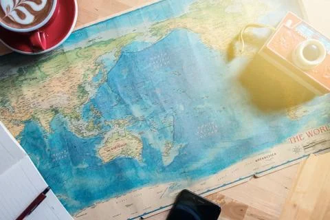 World map . planning vacation Stock Photos