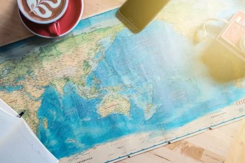 World map . planning vacation Stock Photos