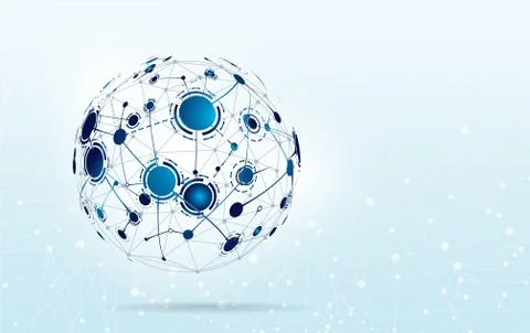 World map point and line composition concept Illustration