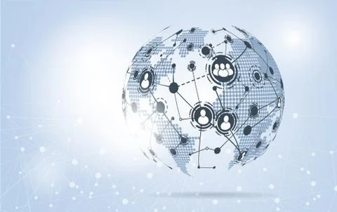 World map point and line composition concept Illustration