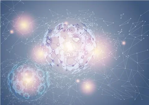 World map point and line composition concept Illustration