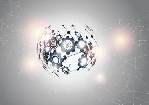 World map point and line composition concept Illustration