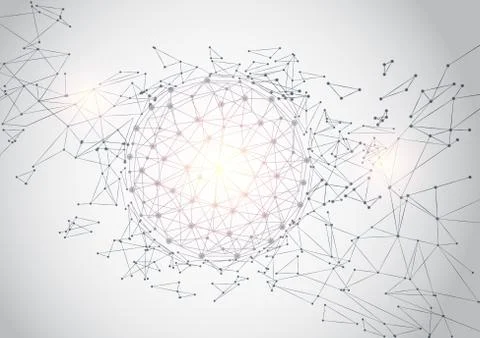 World map point and line composition concept Illustration