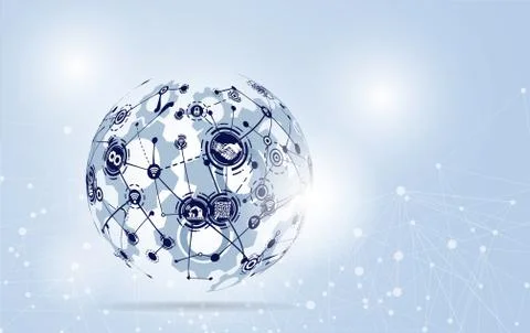 World map point and line composition concept Illustration