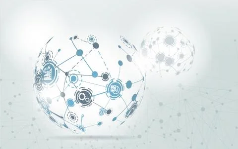 World map point and line composition concept Illustration