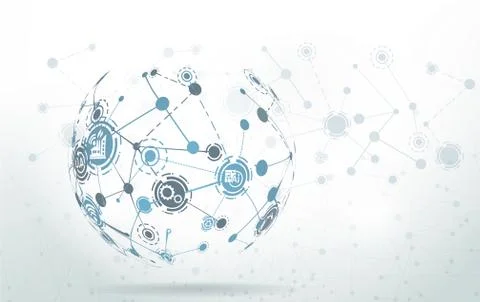 World map point and line composition concept Illustration