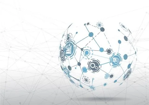 World map point and line composition concept Illustration