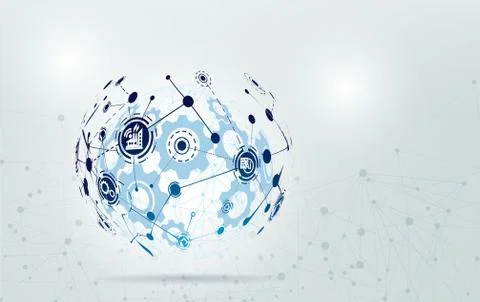 World map point and line composition concept Illustration