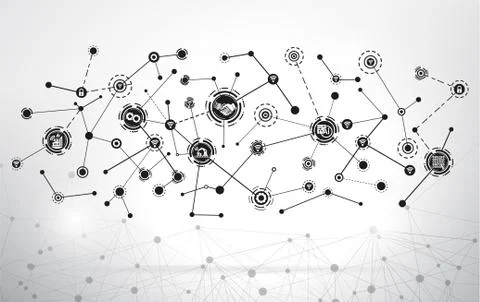 World map point and line composition concept Illustration