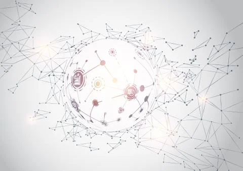 World map point and line composition concept Illustration
