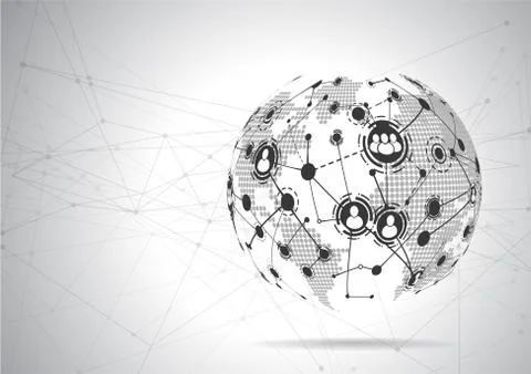 World map point and line composition concept Illustration