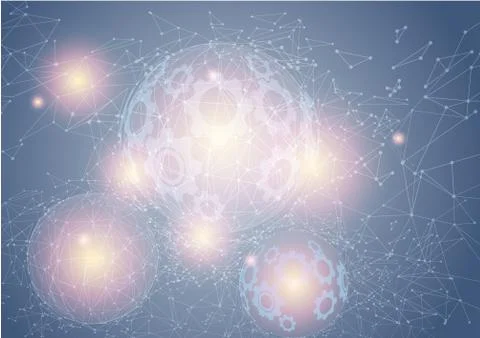 World map point and line composition concept Illustration