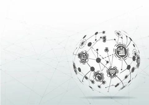 World map point and line composition concept Illustration