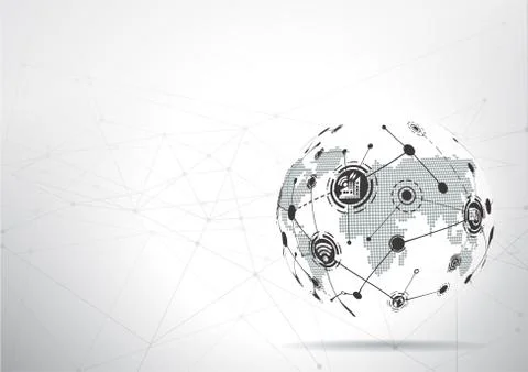 World map point and line composition concept Illustration