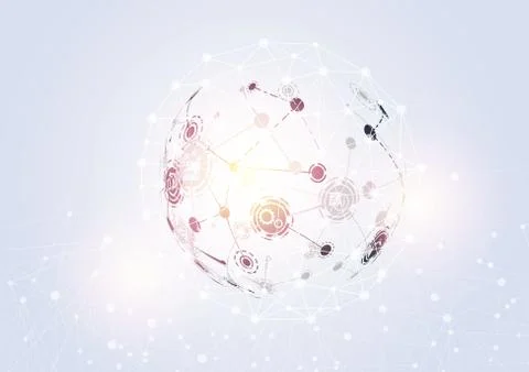 World map point and line composition concept Illustration