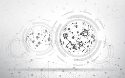 World map point and line composition concept Illustration