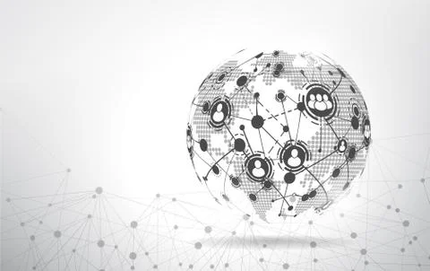 World map point and line composition concept Illustration