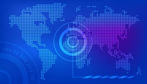 World map point blue background earth vector Stock Illustration