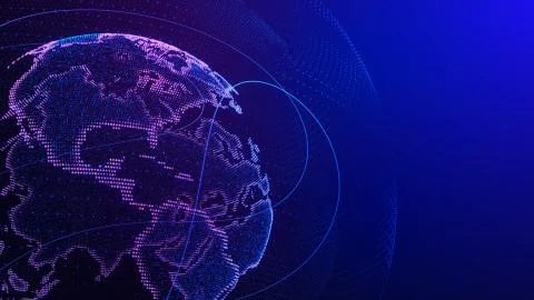 World map point. Concept the global network connection. 3d illustration Stock Illustration
