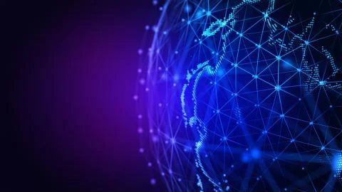 World map point. Concept the global network connection. 3d illustration Illustrazione stock