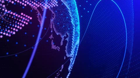 World map point. Concept the global network connection. 3d illustration Stock Illustration