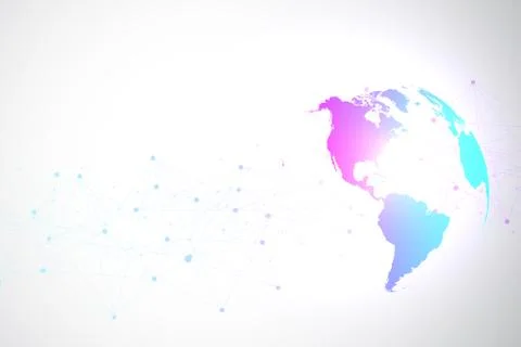 World map point with global technology networking concept. Digital data 스톡 일러스트