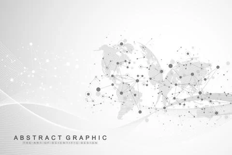 World map point with global technology networking concept. Digital data Stock Illustration