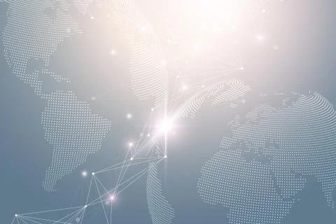 World map point with global technology networking concept. Digital data 스톡 일러스트