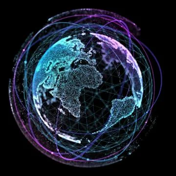 World map point, line, composition, representing the global, Global network Illustrazione stock