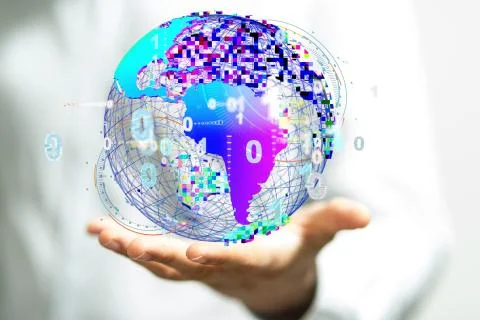 A World map point, line, composition, representing the global, Stock Photos