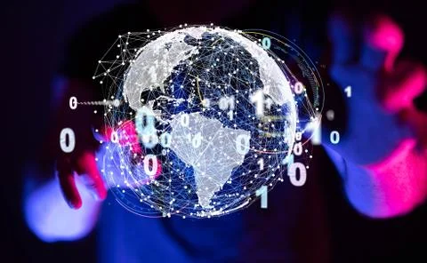 A World map point, line, composition, representing the global, Stock Photos