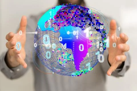 A World map point, line, composition, representing the global, Stock Photos