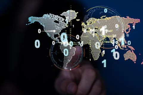 A World map point, line, composition, representing the global, Stock Photos