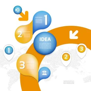 World map with pointer marks. Infographics for business design and website Stock Illustration