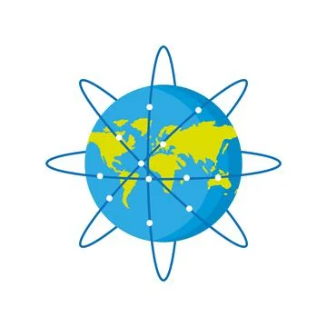 World map with pointers 스톡 일러스트