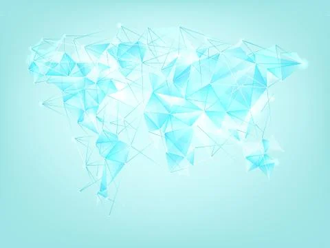 World map polygon abstract background. Stock Illustration