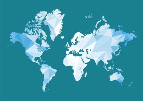 World map in polygon style Stock Illustration