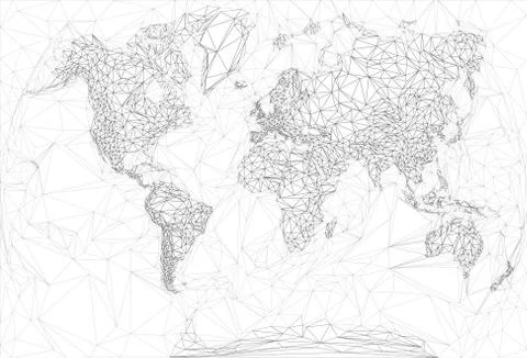 World map in polygonal style Illustrazione stock