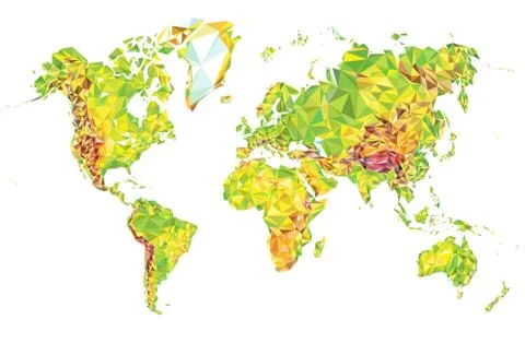 World map in polygonal style Stock Illustration