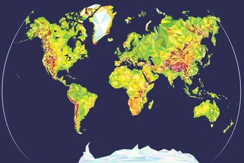 World map in polygonal style Stock Illustration