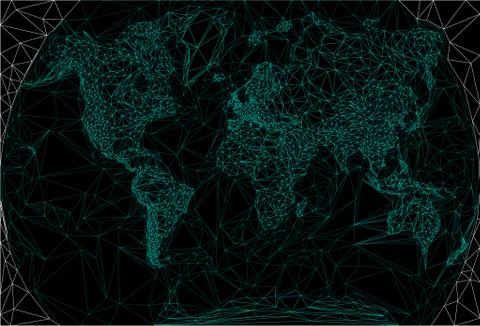 World map in polygonal style Stock Illustration