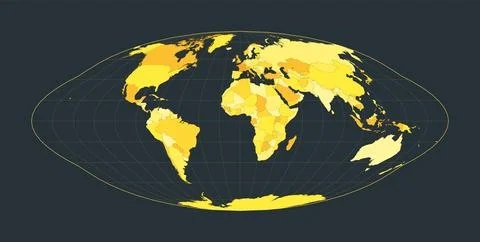 World Map. Pseudocylindrical equal-area Goode homolosine projection. Futuri.. Illustrazione stock