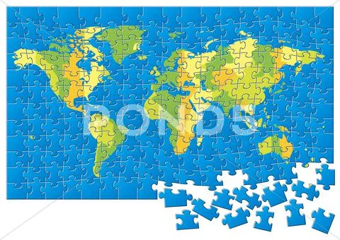 World map puzzle Stock Illustrationen