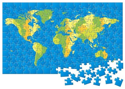 World map puzzle Stock Illustration