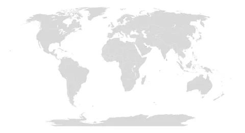World map with Qatar highlighted in red Stock Illustration