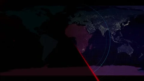 World Map Radar of all continents Stock Footage 233845347