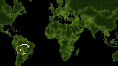 World map radar Stock Footage 89858915