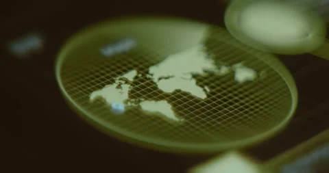 World map on radar with location pin Stock Footage 323372459