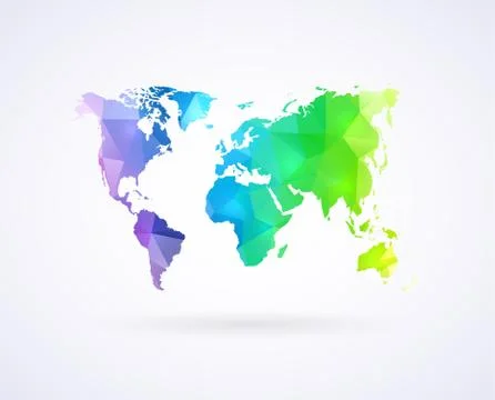 World map of rainbow color Stock Illustration